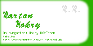 marton mokry business card